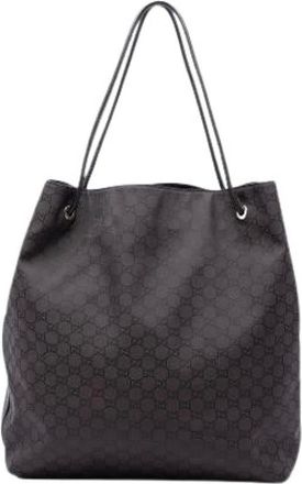 Gucci Pre-owned Tote Bags, female, Brown, Size: ONE SIZE Pre-owned Vintage Canvas Tote