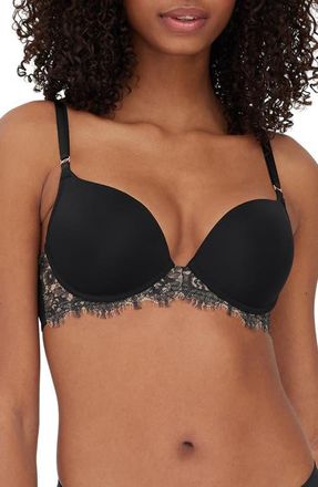 Skarlett Blue Entice Push-up Bra in Black/nylon at Nordstrom, Size 36Dd