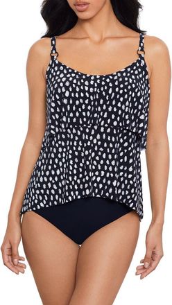 Magic Suit By Miraclesuit Pebbles Grace Tankini in Black White at Nordstrom, Size 8