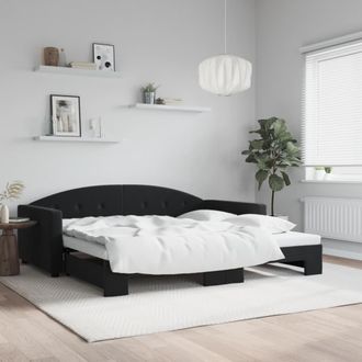 vidaXL Sof&aacute; Cama Nido Terciopelo Negro 100x200 Cm Vidaxl