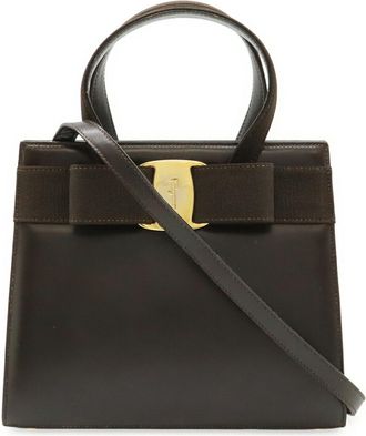 Ferragamo Leather Handbag Shoulder Bag (Pre-Owned)