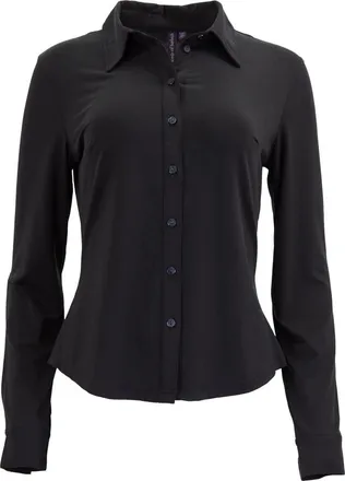 Lords of Harlech Stephanie Stretch Knit Shirt in Black at Nordstrom, Size Xx-Large