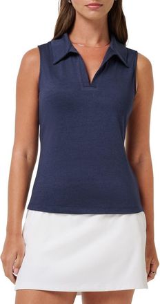 Travis Mathew Skyloft Light Sleeveless Polo in Heather Navy Blazer at Nordstrom, Size Xx-Large