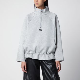 Rotate Giacca Scuba Half Zip grigia chiara