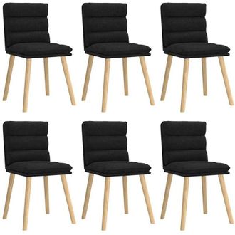 vidaXL Vidaxl - Sillas De Comedor Giratorias 6 Unidades Tela Negras