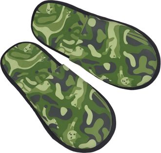 Generic Women Men Slippers Cute Camo Cats Classic Animals House Slippers Washable Bedroom Slipper Plush Fleece Lined House Shoes For Outdoor Indoor Travel L