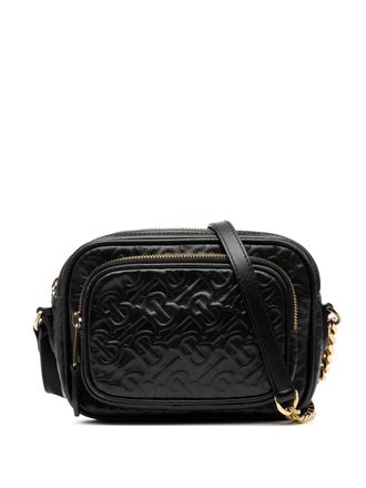 Burberry 2000-2017 Embossed Calfskin TB Monogram Camera Chain crossbody bag - women - Calf Leather - One Size - Black