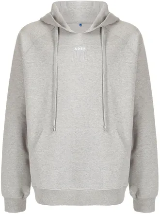 Ader Error logo-embroidered hoodie - men - Polyester/Cotton - 1 - Grey