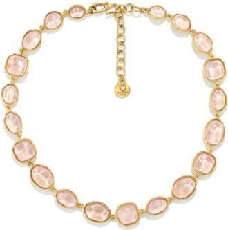 Goossens Cabochons gold-plated necklace - unisex - 24kt Gold Plate/Brass/Natural Rock Crystal - One Size