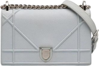 Dior Pre-owned Diorama Crossbody Bag - Dames - Vintage Schoudertas - Blauw - ONE Size - Leer - Vintage