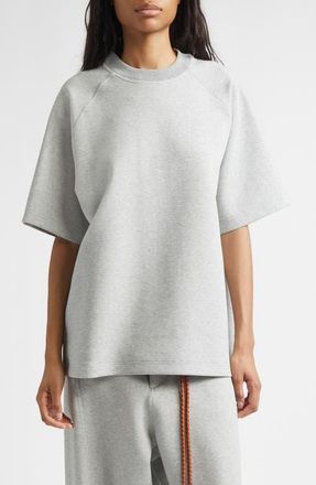 Plan C Cotton Blend Scuba Knit Sweatshirt in Granite Grey Melange at Nordstrom, Size X-Small