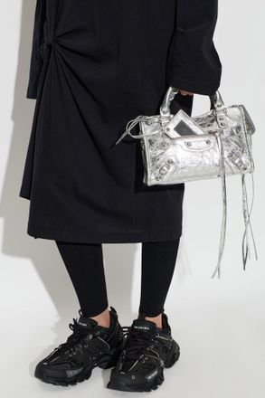 Balenciaga Le City Mini Handbag, Womens, Silver
