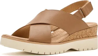 Clarks Diaz Cross Womens Wedge Shoes Tan Leather : 8.5 B - Medium