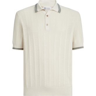 Brunello Cucinelli Cotton knit polo in White at Nordstrom, Size 52 It