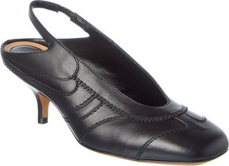 Dries Van Noten Topstitched Leather Slingback Pump