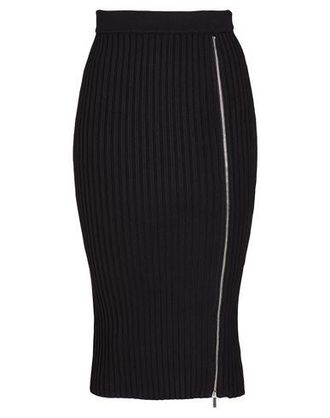 8 by YOOX VISCOSE BLEND MIDI SKIRT WITH ZIP DETAIL