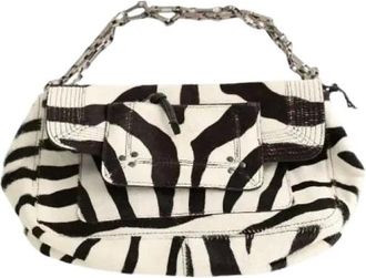Jerome Dreyfuss Pre-owned Shoulder Bags, female, Multicolor, Size: ONE SIZE Pre-owned Lulu Zebra Print Shoulder Bag