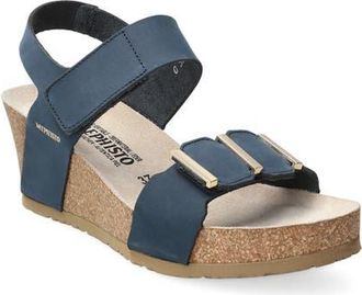 Mephisto Leonore Ankle Strap Sandal in Navy at Nordstrom, Size 10