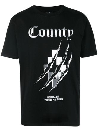 Marcelo Burlon front printed T-shirt - men - Cotton - M - Black