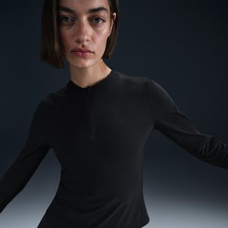 Nike Womens Court Advantage Dri-FIT Mid-Layer Tennis Top in Black | FZ6737-010