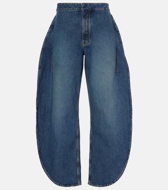 Alaia Ala&iuml;a Petal high-rise barrel-leg jeans