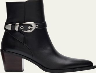 Stuart Weitzman Maven Leather Western Booties