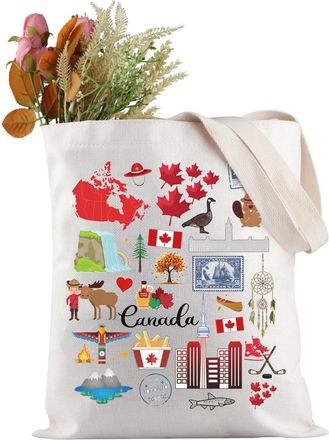 Generic PYOUL Canada Gift Canada Trip Tote Bag Canada Souvenir For Traveler Canadian Pride Gift Canada Travel Gift (Canada design T EU)