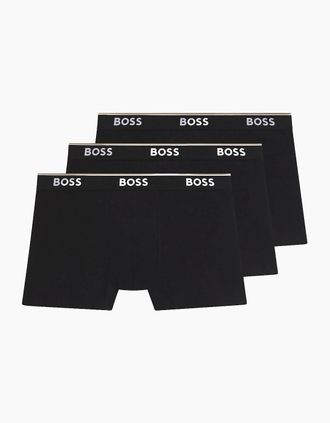 HUGO BOSS Mens Boss 3 Pack Cotton Power Stretch Boxer Brief - Black - Size: 37/36/32