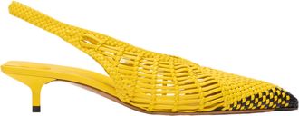 Jacquemus Hand-Woven Lambskin Sling-Back Shoes With Geometric Design