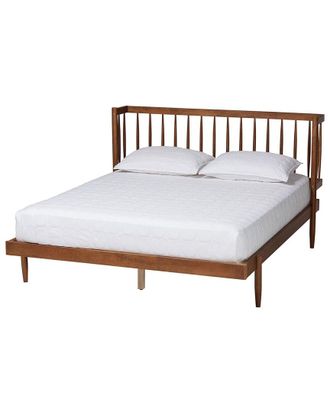 Baxton Studio Calderon Retro-Modern Wood Queen Size Platform Bed