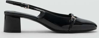 Mango Scarpe tacco vernice fasce fibbia nero - Donna - 35 - MANGO