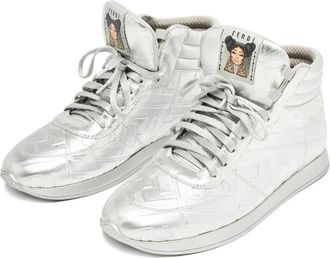 Fendi x Nicki Minaj high-top sneakers van gelamineerd leer - Zilver