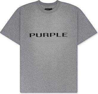 Purple Heather Grey Textured Wordmark T-shirt