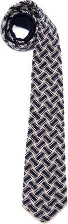 Drumohr cashmere geometric-pattern tie - Blu