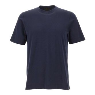 Gran Sasso Crew Neck T-Shirt - male - Gran Sasso - T-Shirts - Blue - 4XL - Tops