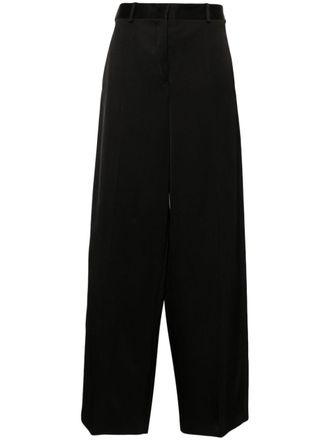 Jil Sander pressed-crease palazzo pants - women - Cotton/Silk/Viscose - 36 - Black