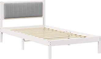 vidaXL Estructura De Cama Con Cabecera Tapizada Gris Claro Vidaxl