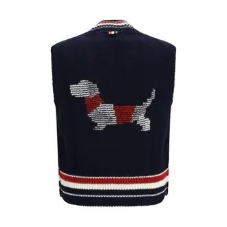 Thom Browne RWB Striped Wool-Blend Sweater Vest - Blue