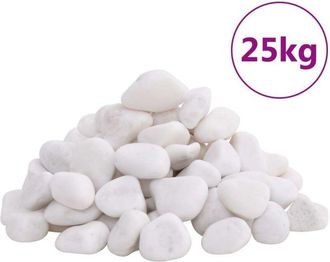 vidaXL Guijarros Pulidos Blancos 25 Kg 2-5 Cm Vidaxl
