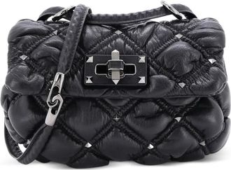 Valentino Garavani SpikeMe Flap Bag Quilted Leather Small crossbody bag - Zwart