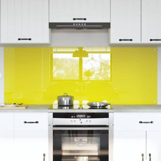 vidaXL vidaXL Rivestimento da Cucina 2 pcs Giallo 80 x 60 cm vetro temperato