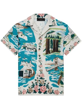 Amiri Camicia California con stampa grafica - Blu
