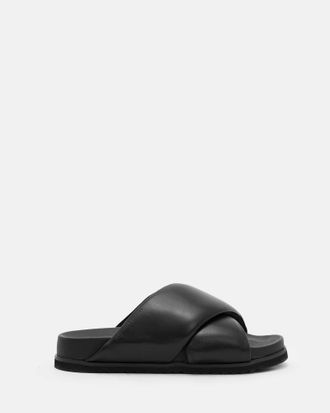 AllSaints Leather Saki Leather Crossover Sandals, Size: UK 3