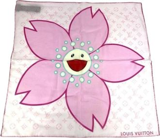 Louis Vuitton Pre-owned Scarves, female, Pink, Size: ONE SIZE Pre-owned Cotton Scarf