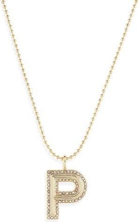 BaubleBar Arianna Initial Pendant Necklace in Gold P at Nordstrom Rack