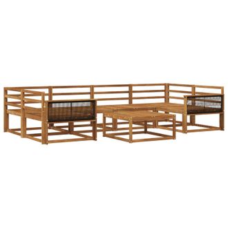 vidaXL Conjunto De Sof&aacute;s De Exterior 7 Pcs Natural Vidaxl