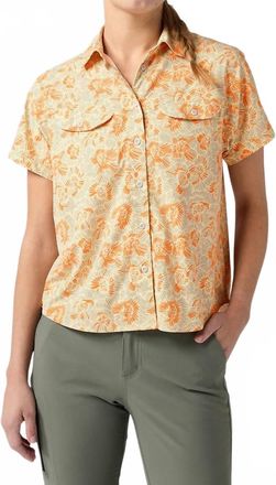 Stio Womens Shifter Shirt In Pale Straw Blooms