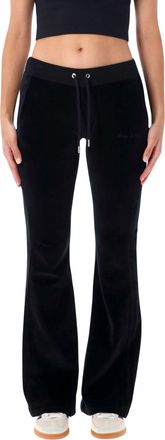 Sporty & Rich Velour Crystal Flared Jogging Pants