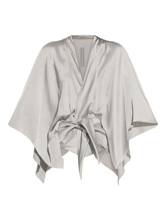 Rick Owens Half Moon blouse met gestrikte voorkant - Zilver