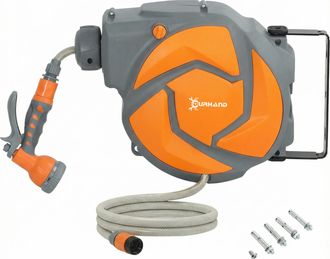 OEM Manguera Retr&aacute;ctil De Pared Con Carrete De 10+1 M Con Retorno Enrollado Autom&aacute;tico Y Boquilla De 7 Funciones Gira 180&deg;